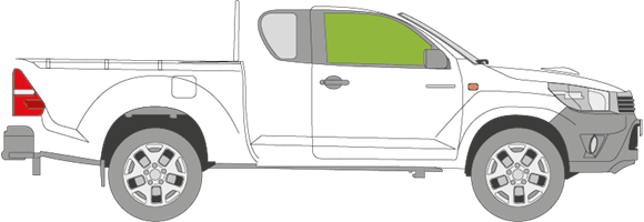 Afbeelding van Zijruit rechts Toyota Hi-lux