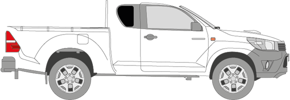 Afbeelding van Zijruit rechts Toyota Hi-lux (DONKERE RUIT)