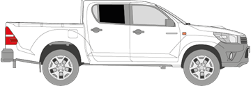 Afbeelding van Zijruit rechts Toyota Hi-lux (DONKERE RUIT)