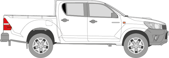 Afbeelding van Zijruit rechts Toyota Hi-lux (DONKERE RUIT)