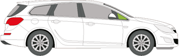 Afbeelding van Zijruit rechts Opel Astra sedan met chroomlijst