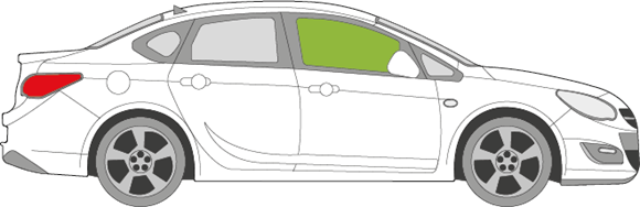 Afbeelding van Zijruit rechts Opel Astra sedan