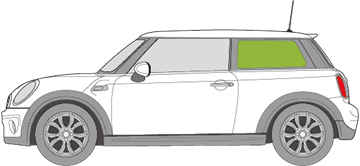Afbeelding van Zijruit links Mini 3 deurs hatchback