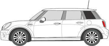 Afbeelding van Zijruit links Mini 5 deurs hatchback (DONKERE RUIT)