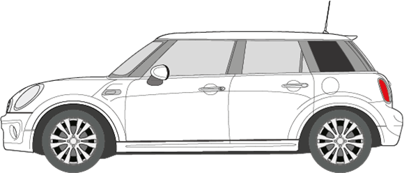 Afbeelding van Zijruit links Mini 5 deurs hatchback (DONKERE RUIT)
