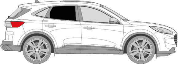 Afbeelding van Zijruit rechts Ford Kuga (DONKERE RUIT)