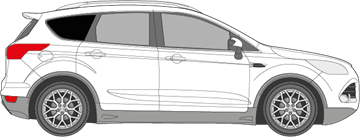 Afbeelding van Zijruit rechts Ford Kuga (DONKERE RUIT)