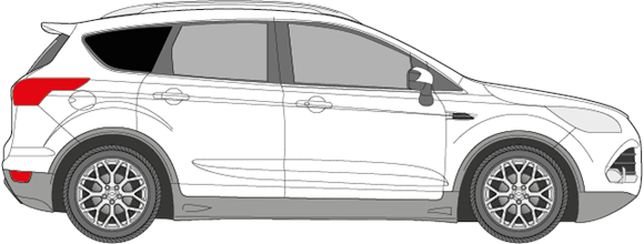 Afbeelding van Zijruit rechts Ford Kuga (DONKERE RUIT)