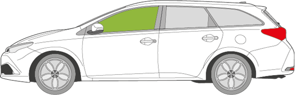 Afbeelding van Zijruit links Toyota Auris break