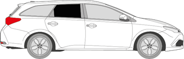 Afbeelding van Zijruit rechts Toyota Auris break (DONKERE RUIT)