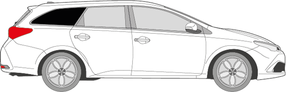 Afbeelding van Zijruit rechts Toyota Auris break (DONKERE RUIT)