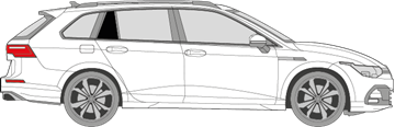 Afbeelding van Zijruit rechts VW Golf Variant  (DONKERE RUIT)