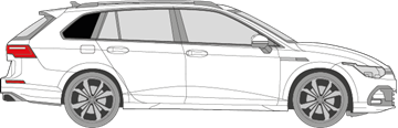 Afbeelding van Zijruit rechts VW Golf Variant (DONKERE RUIT + CHROOM LIJST)