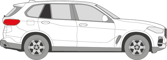 Afbeelding van Zijruit rechts BMW X5 (DONKERE RUIT)