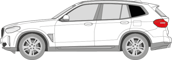 Afbeelding van Zijruit links BMW iX3 (DONKERE RUIT)