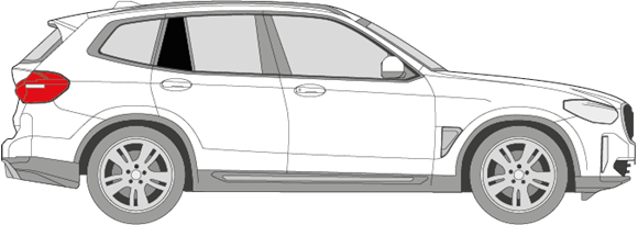 Afbeelding van Zijruit rechts BMW iX3 (DONKERE RUIT)