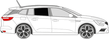 Afbeelding van Zijruit rechts Renault Mégane break (DONKERE RUIT)
