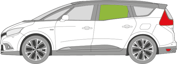 Afbeelding van Zijruit links Renault Mégane Grand Scenic