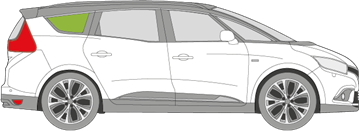 Afbeelding van Zijruit rechts Renault Mégane Grand Scenic (chroom)