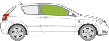 Afbeelding van Zijruit rechts Toyota Corolla 3 deurs