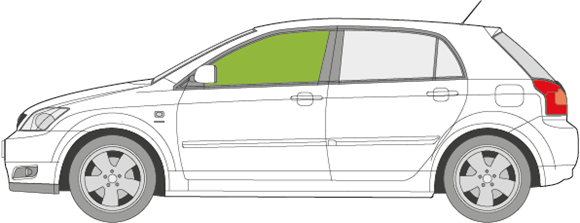 Afbeelding van Zijruit links Toyota Corolla 5 deurs