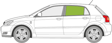Afbeelding van Zijruit links Toyota Corolla 5 deurs