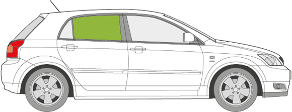 Afbeelding van Zijruit rechts Toyota Corolla 5 deurs