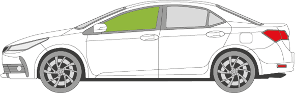 Afbeelding van Zijruit links Toyota Corolla sedan