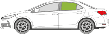 Afbeelding van Zijruit links Toyota Corolla sedan
