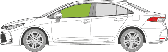 Afbeelding van Zijruit links Toyota Corolla sedan