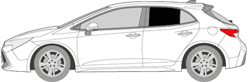 Afbeelding van Zijruit links Toyota Corolla 5 deurs (DONKERE RUIT)