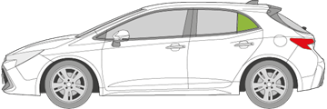 Afbeelding van Zijruit links Toyota Corolla 5 deurs 