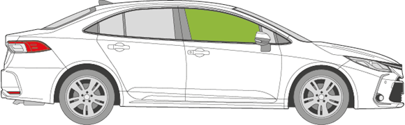 Afbeelding van Zijruit rechts Toyota Corolla sedan