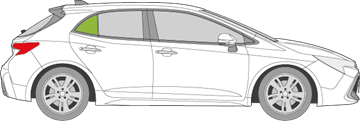 Afbeelding van Zijruit rechts Toyota Corolla 5 deurs 