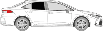 Afbeelding van Zijruit rechts Toyota Corolla sedan (DONKERE RUIT)