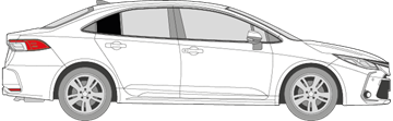 Afbeelding van Zijruit rechts Toyota Corolla sedan (DONKERE RUIT)