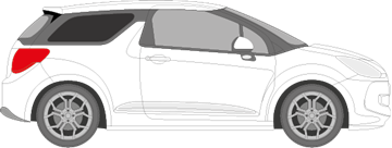 Afbeelding van Zijruit rechts Citroën DS3 (DONKERE RUIT)