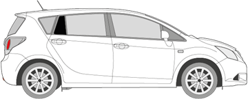 Afbeelding van Zijruit rechts Toyota Verso (DONKERE RUIT)