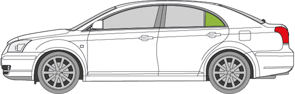 Afbeelding van Zijruit links Toyota Avensis sedan 