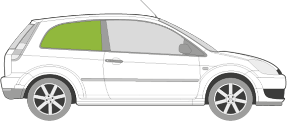 Afbeelding van Zijruit rechts Ford Fiesta 3 deurs