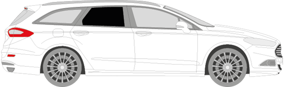 Afbeelding van Zijruit rechts Ford Mondeo break (DONKERE RUIT)