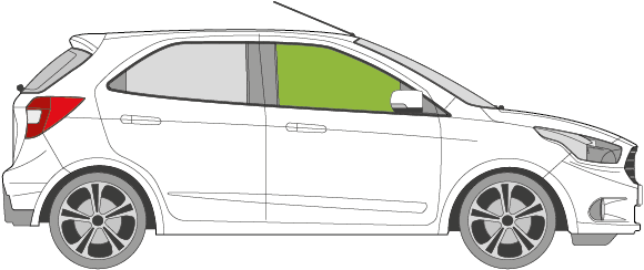 Afbeelding van Zijruit rechts Ford Ka+