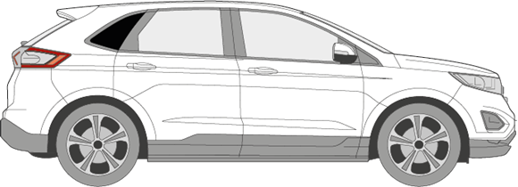 Afbeelding van Zijruit rechts Ford Edge (DONKERE RUIT)