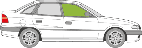 Afbeelding van Zijruit rechts Opel Astra sedan