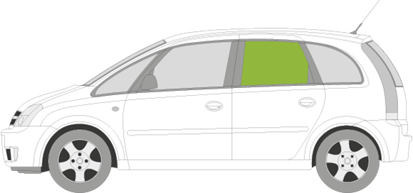 Afbeelding van Zijruit links Opel Meriva 