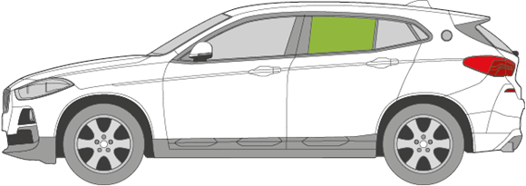 Afbeelding van Zijruit links BMW X2 