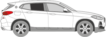 Afbeelding van Zijruit rechts BMW X2 (DONKERE RUIT)