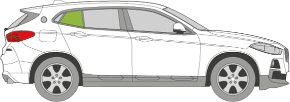 Afbeelding van Zijruit rechts BMW X2