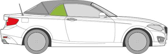 Afbeelding van Zijruit rechts BMW 2-serie Cabrio