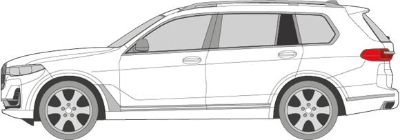 Afbeelding van Zijruit links BMW X7 (DONKERE RUIT)